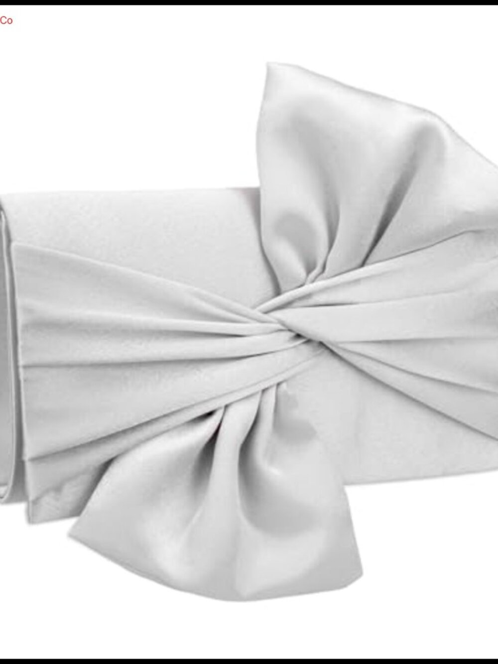 Satin Bow Clutch Evening Bag with Detachable Chain Strap for Wedding Party Prom